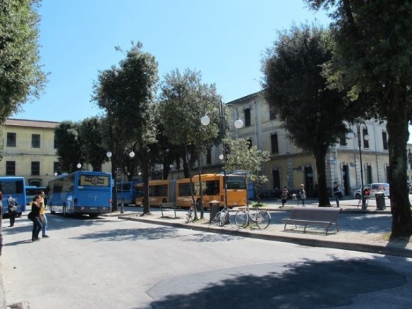 The bus station and ticket office in Lucca