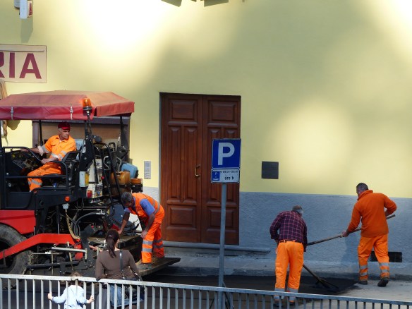 Road works for the Giro d'Italia